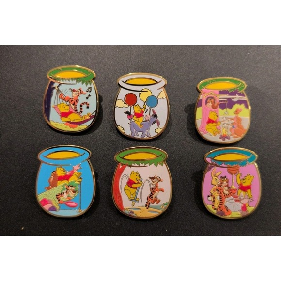 Monogram Other - Boxlunch Disney Winnie the Pooh Character Honey Pot Blind Box Enamel Pin Set